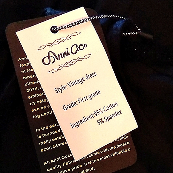 NWT Women's 3X Anni Coco vintage look dress in black with red sash - Picture 2 of 4